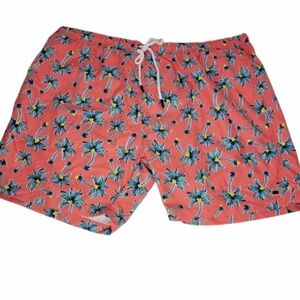Crown & Ivy Men's Coral Coconut Palm Swim Trunks Size XXL NWT